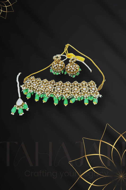 Handmade Floral Kundan Bridal Choker Set