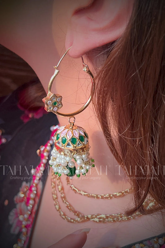 Challa Jhumka – Kundan Pearl Drop Earrings