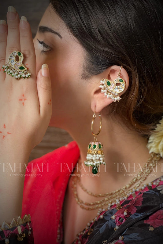 Bugadi Earrings with Meenakari Detailing | Traditional Ear Cuffs Design