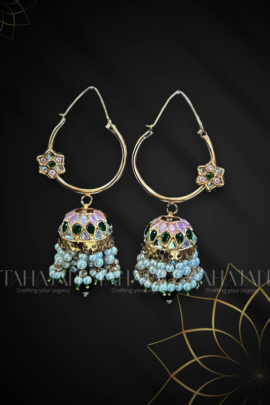 Challa Jhumka – Kundan Pearl Drop Earrings
